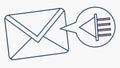 Email with Loudspeaker, Important Announcement Vector, vector design Generative AI Royalty Free Stock Photo