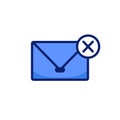 Email mail envelope icon with cross mark disapprove symbol vector