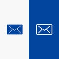 Email, Mail, Message Line and Glyph Solid icon Blue banner Line and Glyph Solid icon Blue banner Royalty Free Stock Photo