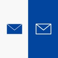 Email, Mail, Message Line and Glyph Solid icon Blue banner Line and Glyph Solid icon Blue banner Royalty Free Stock Photo