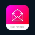 Email, Mail, Message, Open Mobile App Button. Android and IOS Line Version Royalty Free Stock Photo