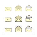 Email and mailbox icon set, vector eps10 Royalty Free Stock Photo