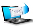 Email mailing the world SMS Laptop Royalty Free Stock Photo