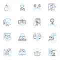 Email management linear icons set. Inbox, Unread, Archive, Priority, Filters, Unsubscribe, Reply line vector and concept