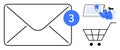 Email Notification, Digital Communication, Shopping Icon, and Online Review Concept Design Royalty Free Stock Photo