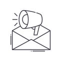 email marketing campaign line icon, outline symbol, vector illustration, concept sign Royalty Free Stock Photo