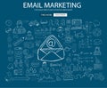 Email Marketing concept with Doodle design style Royalty Free Stock Photo