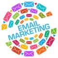 Email Marketing Envelope Colorful Circular Badge Style Royalty Free Stock Photo