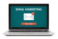 Email marketing concept on laptop computer screen Royalty Free Stock Photo