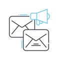 email marketing concept line icon, outline symbol, vector illustration, concept sign Royalty Free Stock Photo