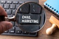 EMAIL MARKETING concept. Market research and sales. Computer keyboard Royalty Free Stock Photo