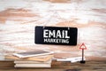 Email Marketing concept. Small blackboard on the wall Royalty Free Stock Photo