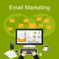 Email marketing illustration. Flat design illustration concepts for business Royalty Free Stock Photo