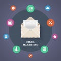 Email marketing illustration. Royalty Free Stock Photo