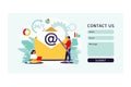 Email marketing, internet chatting, 24 hours support concept. Cotact us form. Vector illustration. Flat Royalty Free Stock Photo