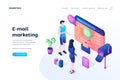 Email marketing landing page vector template isometric illustration Royalty Free Stock Photo