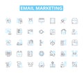 Email marketing linear icons set. Campaigns, Subscribers, Conversion, Automation, Segmentation, Open-rate, Click-through