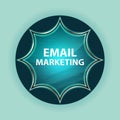 Email Marketing magical glassy sunburst blue button sky blue background Royalty Free Stock Photo
