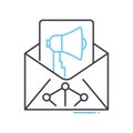 email marketing maillist line icon, outline symbol, vector illustration, concept sign Royalty Free Stock Photo