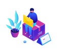 Email marketing - modern colorful isometric vector illustration Royalty Free Stock Photo