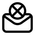Blocked Email, Spam Filter Outline Icon Royalty Free Stock Photo