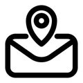 Email Address, Destination Outline Icon Royalty Free Stock Photo