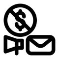 Free Email Marketing, Campaign Outline Icon Royalty Free Stock Photo