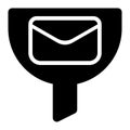 Email Filter, Message Filtering Glyph Solid Icon Royalty Free Stock Photo