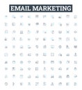 Email marketing vector line icons set. Email, Marketing, Newsletter, Campaign, Blasts, Opt-in, Autoresponder