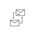 Email, message, arrow icon. Simple line, outline vector of information transfer icons for ui and ux, website or mobile application Royalty Free Stock Photo