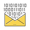 email message with binary code color icon vector illustration Royalty Free Stock Photo