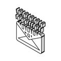 email message with binary code isometric icon vector illustration Royalty Free Stock Photo