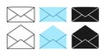 Email message envelope icon outline set mail sign new message icon letter mailing notification Royalty Free Stock Photo