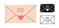 Email message envelope icon outline set mailbox sign new message icon letter mailing notification Royalty Free Stock Photo