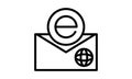 Email message envelope icon vector. Mail message inbox-Mail Web Inbox. Email line icon, envelope and website button, vector graphi Royalty Free Stock Photo