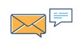 Email Message Icon: Envelope with Speech Bubble, vector design Generative AI Royalty Free Stock Photo