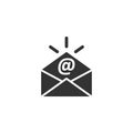 Email message icon in flat style. Mail document vector illustration on white isolated background. Message correspondence business Royalty Free Stock Photo