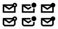 Email message icon set. Incoming message symbols. Abstract envelope with incoming letter message. Royalty Free Stock Photo