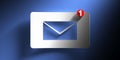 Email message inbox notification on blue background. 3d illustration Royalty Free Stock Photo