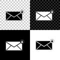 Email message lock password icon isolated on black, white and transparent background. Envelope with padlock sign Royalty Free Stock Photo