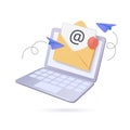 Email and messaging, Email marketing campaign. Sending receiving emails. Online message notification, business 3D icon