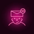 email on mind icon. Elements of What is in your mind in neon style icons. Simple icon for websites, web design, mobile app, info Royalty Free Stock Photo