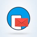 Email mobile media, Simple vector modern icon design illustration