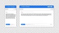 Email mockup. Online mail. UI window for message box. Computer or mobile screen interface. Blank address page. Web