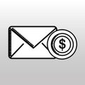 Email money sending destination icon Royalty Free Stock Photo