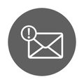 Email, notification, alert icon. Gray vector graphics