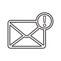 Email, notification, alert line icon. Outline vector