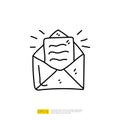 email open icon doodle hand drawn style