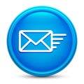 Email option icon glass shiny blue round button isolated design vector illustration Royalty Free Stock Photo