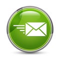 Email option icon elegant green round button vector illustration Royalty Free Stock Photo